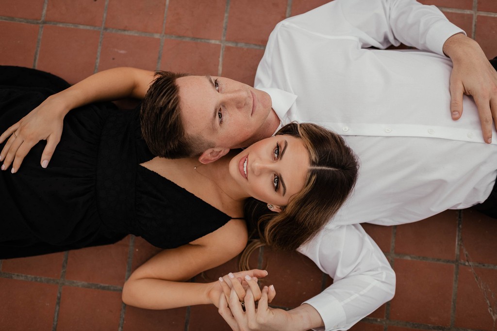 engagement photo with invisalign