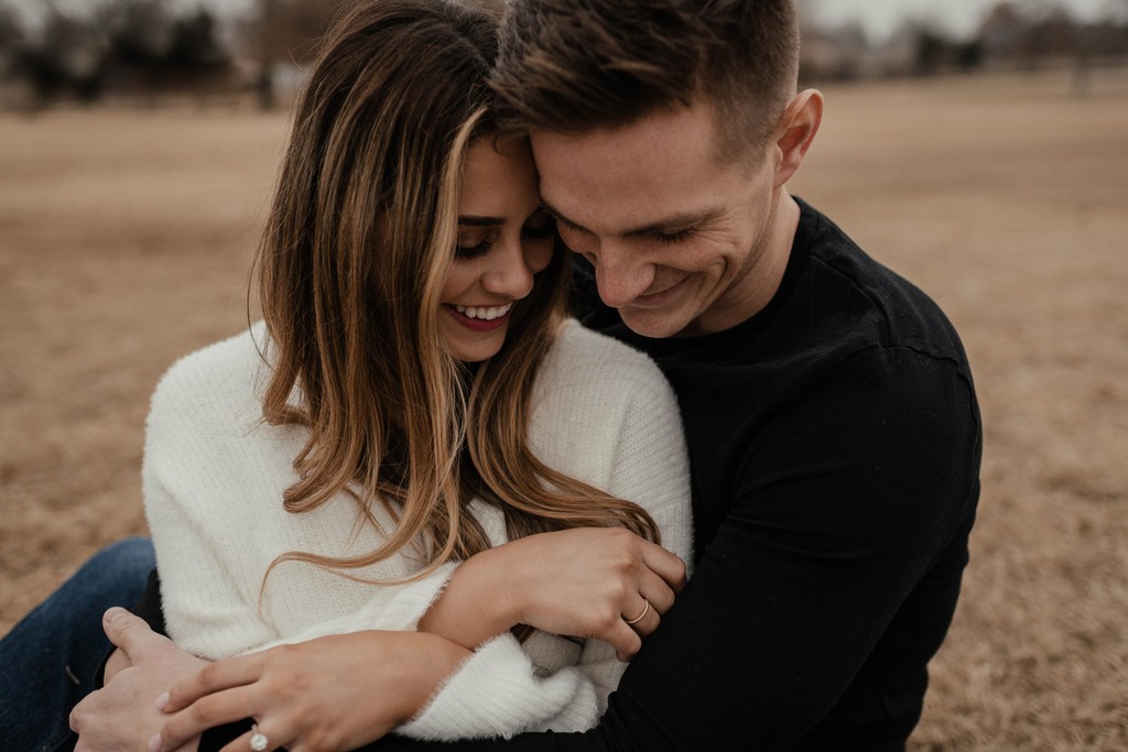 engagement photo with invisalign